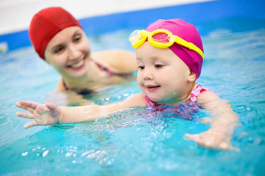 Baby in swimming pool