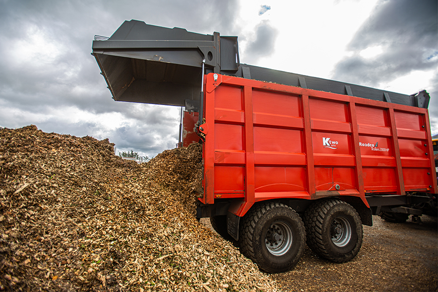 Woodchip being delivered for biomass